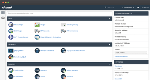 cPanel Hosting Control Panel